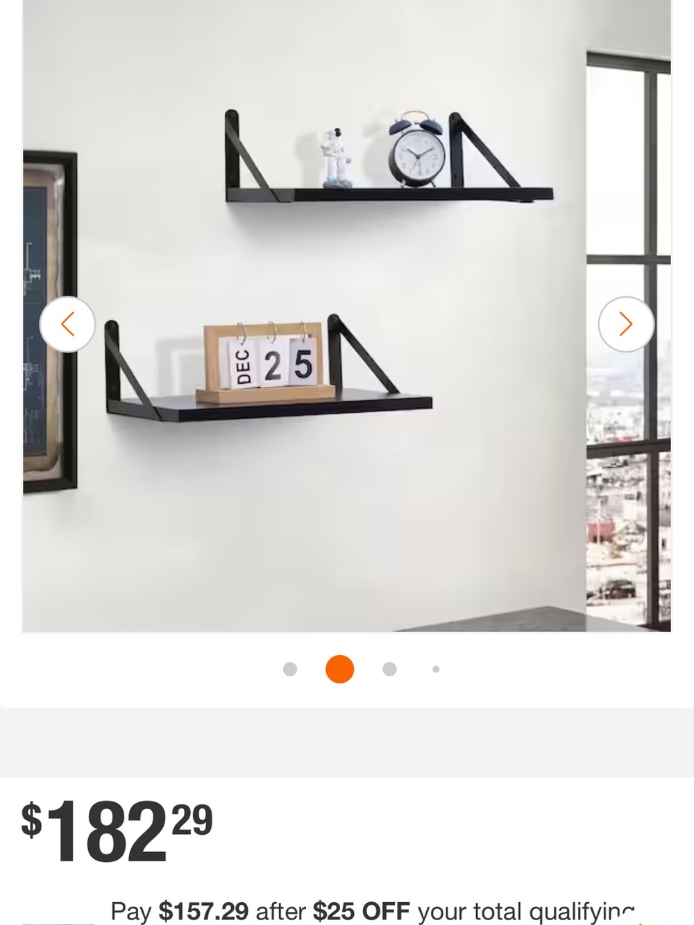 Black Wall Floating Shelves - Modern Home Wall Decor